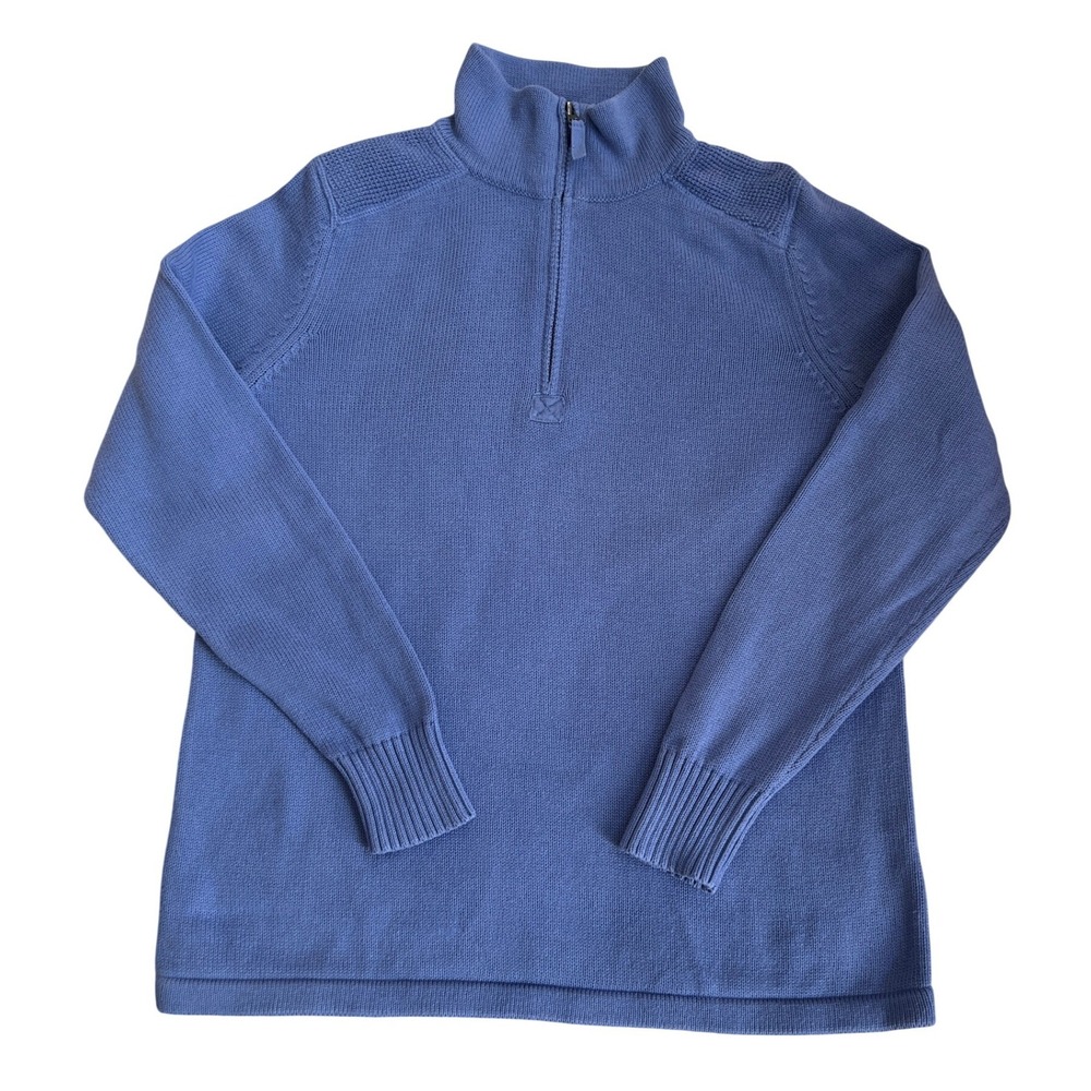L.L. Bean Lavender 1/4 Zip Cotton Long Sleeve Pullover Sweater SZ L Spring Golf